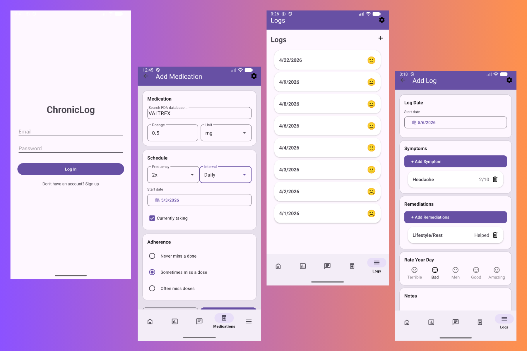 ChronicLog App Preview